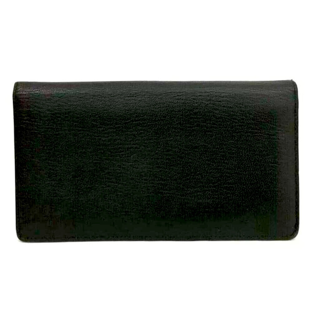 ❌SOLD❌Authentic CHANEL CC Logo Black Leather X Gold Long Wallet W/ Serial Card - Picture 4 of 8